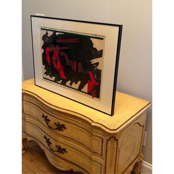 Vtg 1977 Mask Wood Block Print Japanese Kunihiro Amano Signed Numbered Framed - Picture 15 of 16